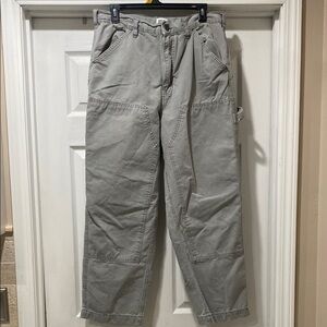 BDG Gray Cargo Pants Straight-Leg Cotton